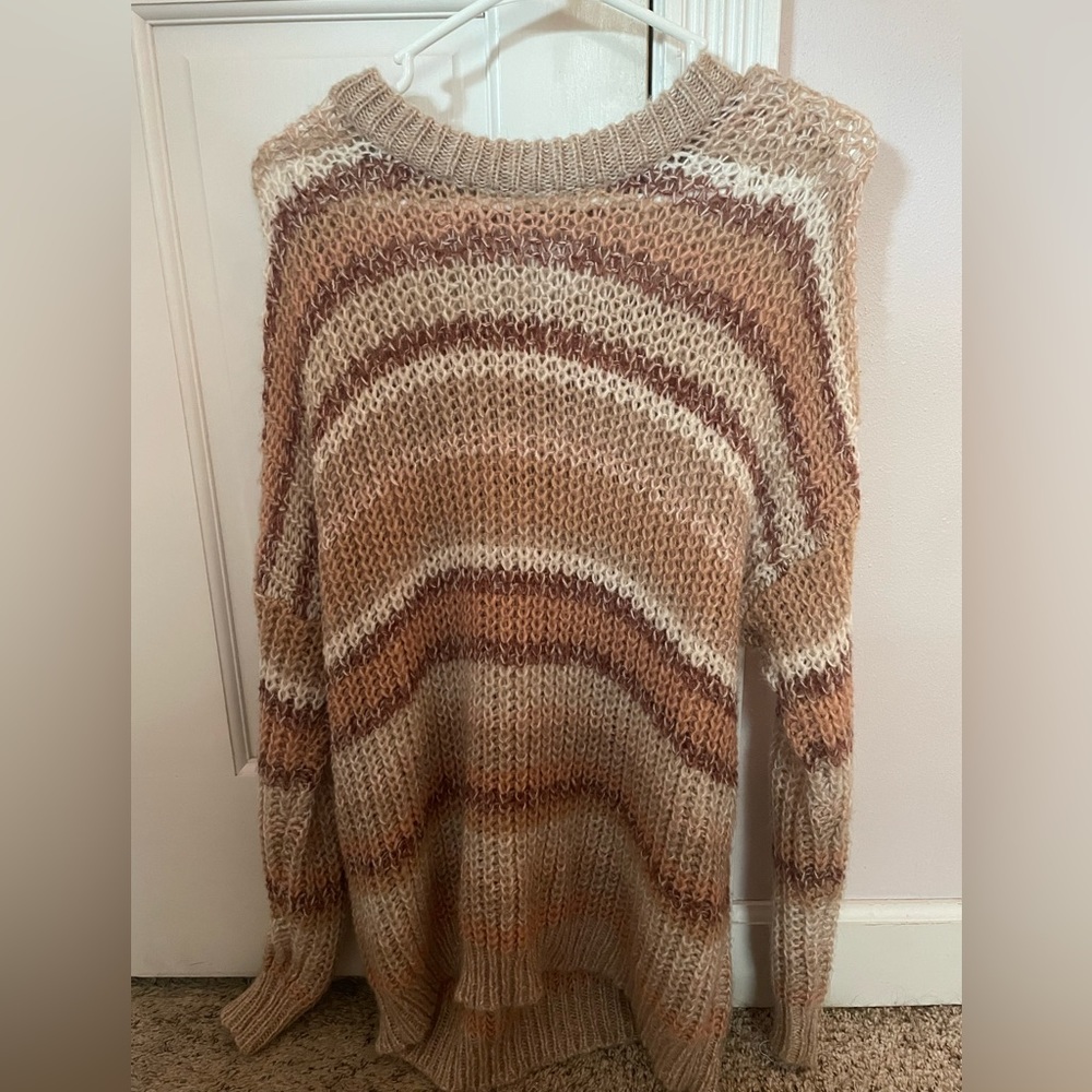Soft american eagle oversized brown striped sweater